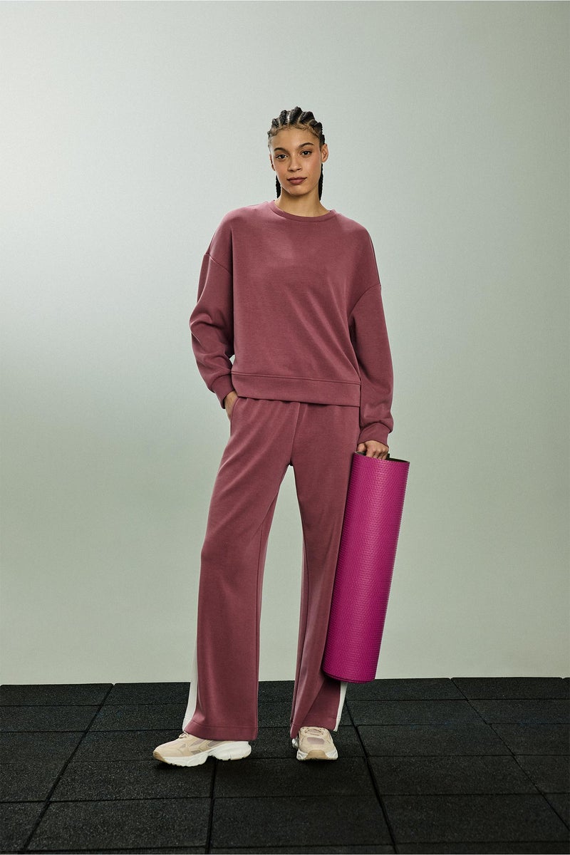 DeFacto Red Woman Crew Neck Modal Sports Sweatshirt Casual - Image 2